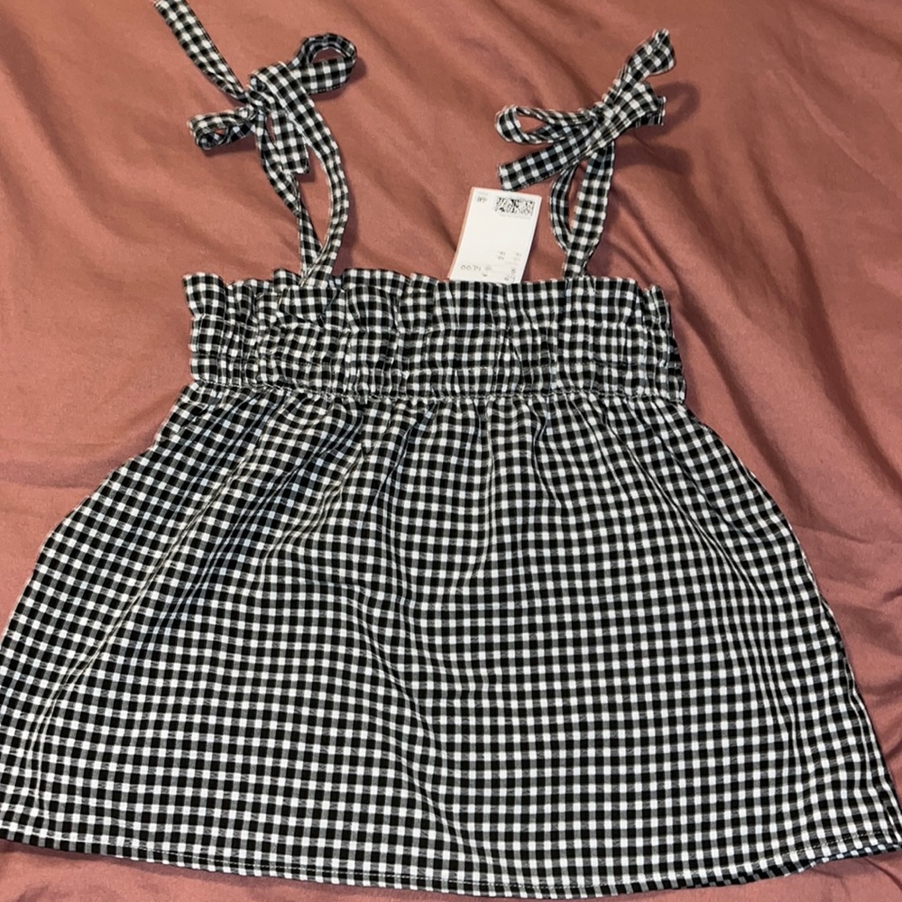 Women’s H&M Plaid Tie Tank Top